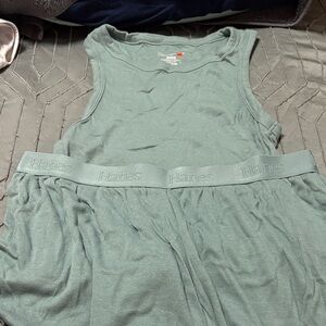 Hanes Teal Sleeveless Pajama Set
